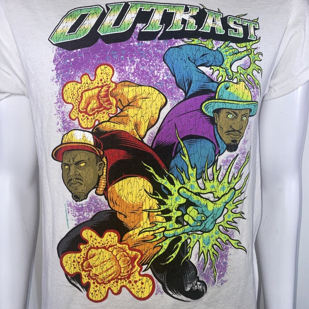 OutKast Comic Rap Super Hero Graphic Tee Shirt Music Adult Top Mens Medium - Picture 2 of 5